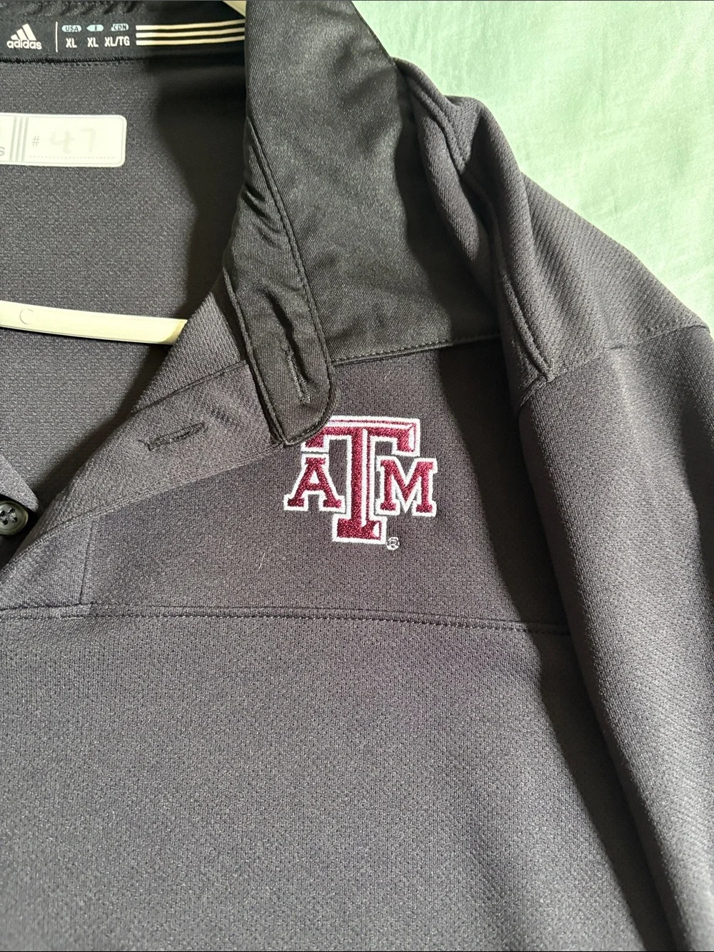 adidas Black Texas A&M Polo Shirt with Team Patch